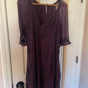 Free People, size Large, plum and beaded dress
